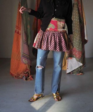 woadblue 【157】Slit Straight デニムパンツ VINTAGE BLUE