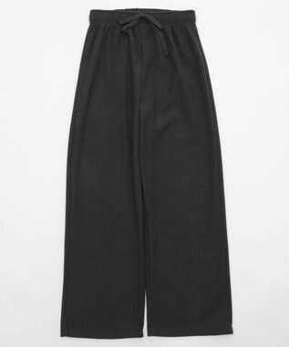 WEGO 【WEB限定/25年秋冬新作/ウエストゴム】裏ベロアワイドイージーパンツ ブラック中濃色