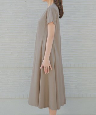 Tiaclasse L 【おのののかさん着用】冷凛(ひやりん)カノコAラインフレアワンピース ベージュ