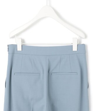 ICB 【洗える】ウール2WAYストレッチ ワイドストレートパンツ ブルーシェイド系