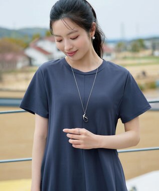 Tiaclasse L 【おのののかさん着用】冷凛(ひやりん)カノコAラインフレアワンピース ブルー