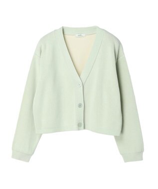 earth music&ecology バイカラースポンディッシュカーディガン Mint