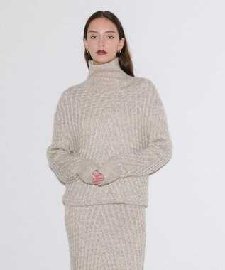 JOSEPH ファジーケーブル　ハイネックニット Khaki