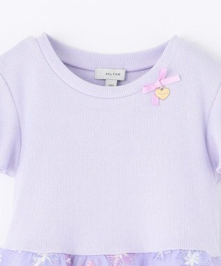ANY KIDS 刺繍チュールワンピース ラベンダー