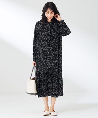 ANY 【セットアイテム】ニットベスト×ワンピース SET グレージュ×ブラックドット