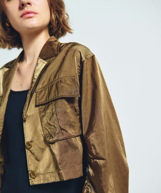 GRACE CONTINENTAL クロップドミリタリージャケット カーキ