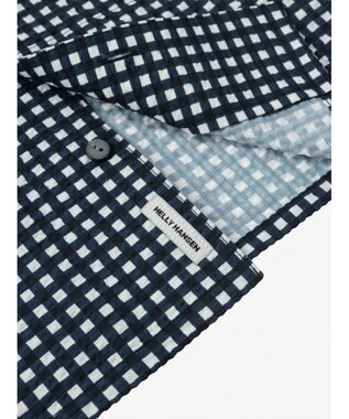 HELLY HANSEN 【キッズ・速乾・UVカット・耐海水・耐塩素】ショートスリーブ マリンリゾートシアサッカーシャツ オーシャンネイビー