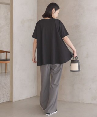 AMERICAN HOLIC 接触冷感バックフレア半袖プルオーバー Black