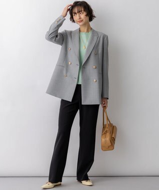 23区 L 【先行予約】ネオコンフォートストレッチ ドルマン ニット スモーキーグリーン系