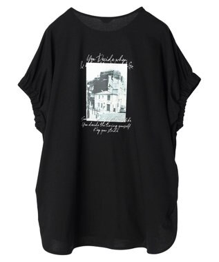 AMERICAN HOLIC フォトプリントカットチュニック Black