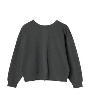 Green Parks ・ｆｕｒｒｙ　ｒａｔｅ　２ｗａｙかる~いニットカーデ Charcoal Gray