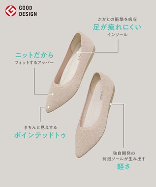 steppi 【洗える/撥水】グリッター ポインテッド パンプス ピンクゴールド ラメ