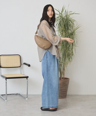 AMERICAN HOLIC シアーフーディーシャツ Gray Beige
