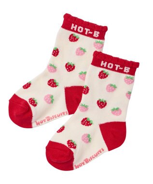 MIKI HOUSE HOT BISCUITS 【11-19cm】クルー丈 ソックスパック2足セット 赤