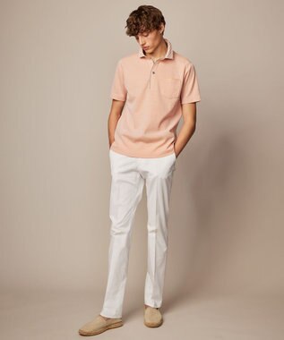 JOSEPH ABBOUD 【キングサイズ・ギフトでも人気！オーガニックコットン使用・消臭などの高機能】ダディ ポロシャツ ライトオレンジ系