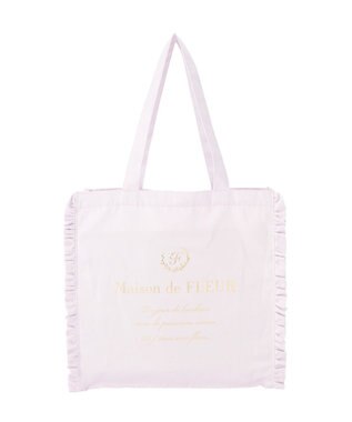 Maison de FLEUR サテンフリルスクエアトートバッグ Lavender