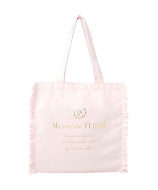 Maison de FLEUR サテンフリルスクエアトートバッグ Pink