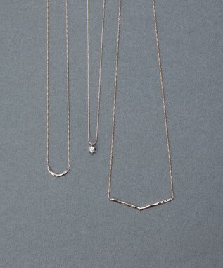 Phoebe 〈金属アレルギー対応〉スターリービジューネックレス 一粒石/定番 シャンパンゴールド