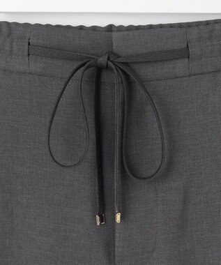 自由区 【洗える】ツイステッドダブルクロスワイドストレート パンツ グレー