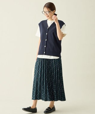 ANY メタルボタンニットベスト ネイビー