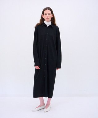 ATON FRESCA NUBUCK | シャツドレス BLACK