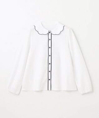 組曲 KIDS 【150-160cm】ツイル天竺 ブラウス オフホワイト系
