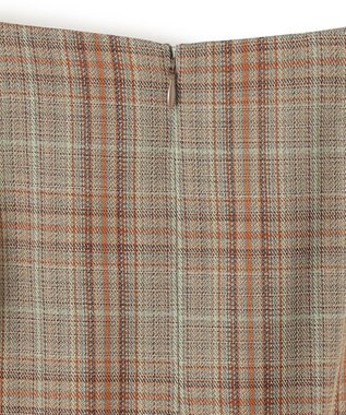 BEIGE， SELMA / チェックウールラッフルスカート Camel × Nude