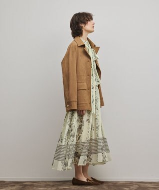 GRACE CONTINENTAL フラワープリントティアードワンピース イエロー