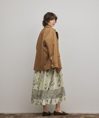 GRACE CONTINENTAL フラワープリントティアードワンピース イエロー