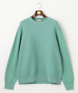 J.PRESS MEN 【KING SIZE】ドライコットン シャドーボーダーニット ライトグリーン系