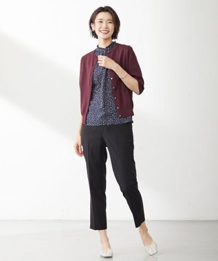 J.PRESS LADIES S 【WEB限定カラーあり・洗える・抗菌防臭】コットンアセテート カーディガン ワイン系