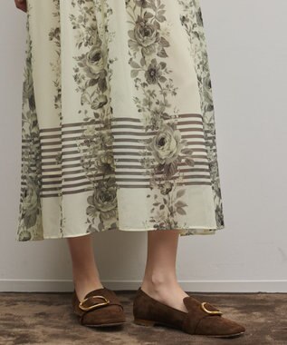 GRACE CONTINENTAL フラワープリントティアードワンピース イエロー