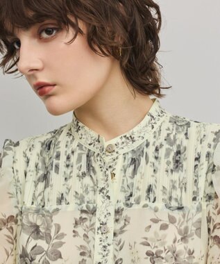 GRACE CONTINENTAL フラワープリントティアードワンピース イエロー