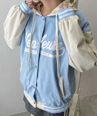 WEGO フード付きブルゾン サックス