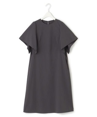 ICB 【洗える】ヴィンテージスパンブロード ワンピース チャコール系