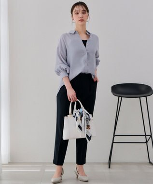 ANY SIS S 【接触冷感】シアー ブラウス ライトブルー