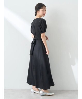 earth music&ecology ＳＥＴ２点バックリボンブラウス＋フレアスカート Black