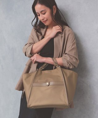 TOPKAPI 【TREASURE TOPKAPI】ナイロン 2way レザーハンドル トートバッグ グレージュ