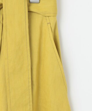 自由区 S 【洗える】リネンビスコースストレッチフレア スカート ピスタチオ