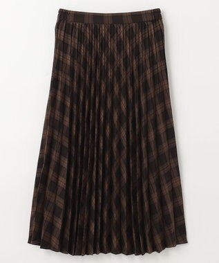 ANY 【14色展開/洗える】ウーリッシュ プリーツスカート ブラウン（タータンチェック）