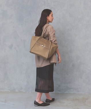 TOPKAPI 【TREASURE TOPKAPI】ナイロン 2way レザーハンドル トートバッグ グレージュ