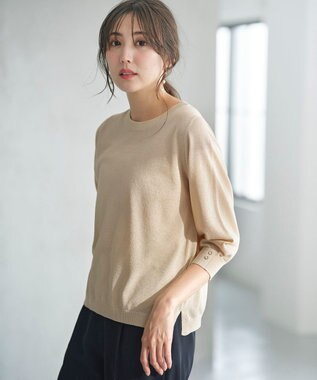 ANY SIS 【洗える】ラメ プルオーバー シャンパン