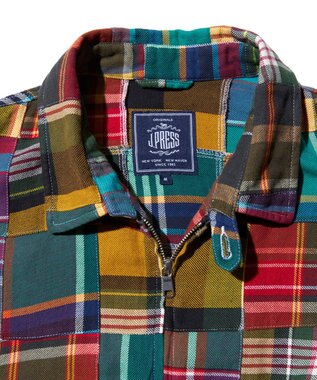 J.PRESS MEN 【J.PRESS ORIGINALS】PACHWORK NEL MADRAS SWING TOP レッド系3