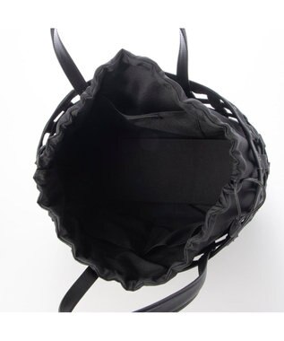 UNBILLION ペルケ perche / テープ透かし格子トートバッグL ブラック