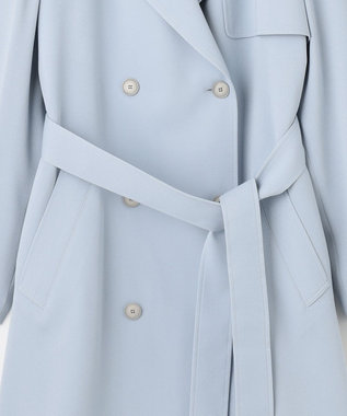 自由区 【XSサイズ～】トロトレンチ ロング丈コート スカイブルー系