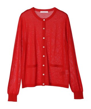 Green Parks 推しニット　クルーネックカーディガン Red