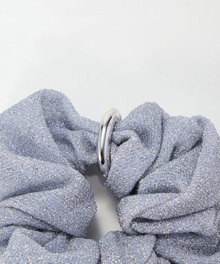 Phoebe メタルグリッターシュシュ　ライトグレー ライトグレー