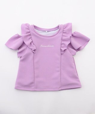 ANY KIDS 【UVカット】2WAYショルダーセパレート水着 ラベンダー×ラベンダーチェック