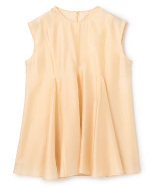 BEIGE， AMARYLLIS / シアー 切り替えフレアブラウス Peach