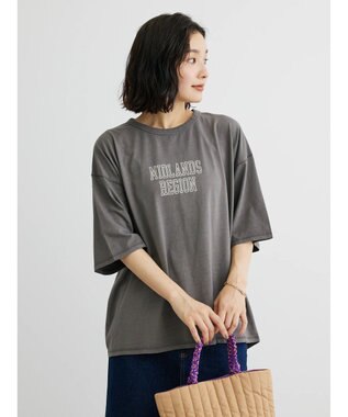 Green Parks ５分袖ピグメントロゴプルオーバー Gray